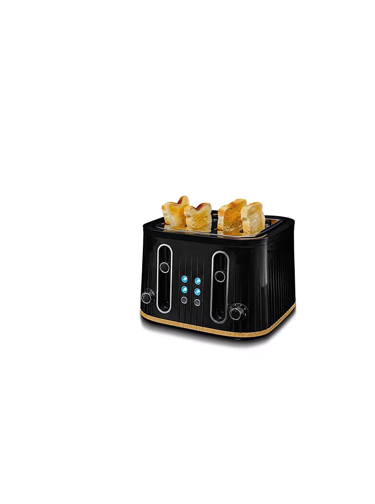 Wood Textured Scandi 4 Slice Toaster