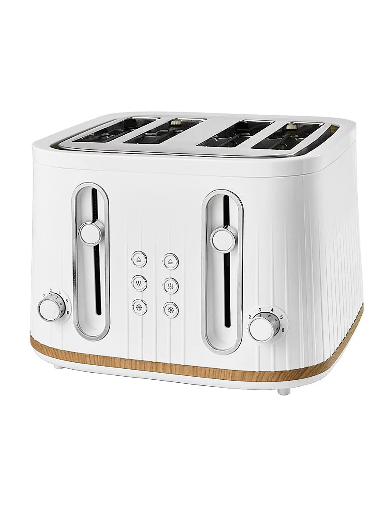 Wood Textured Scandi 4 Slice Toaster