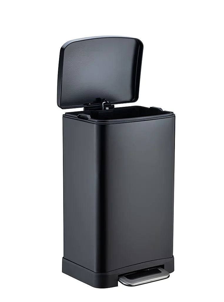 Black Rectangular 30L Pedal Bin