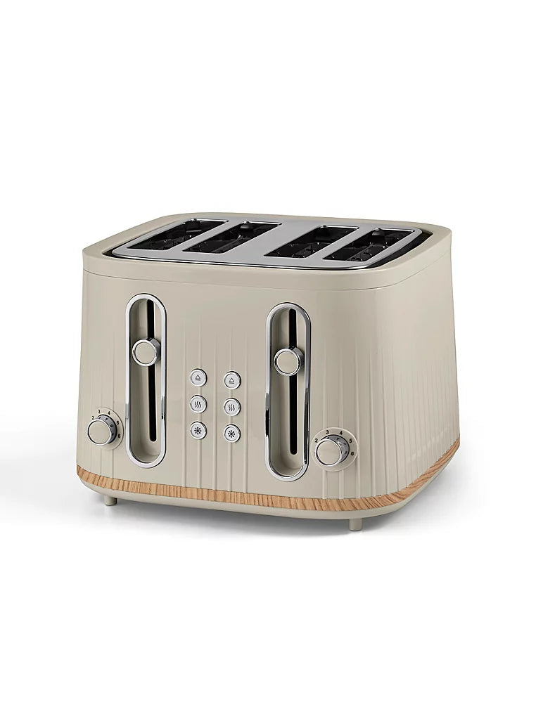 Wood Textured Scandi 4 Slice Toaster