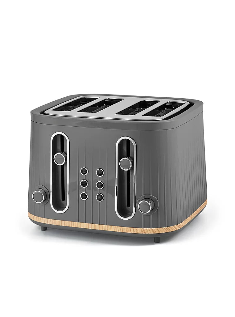 Wood Textured Scandi 4 Slice Toaster
