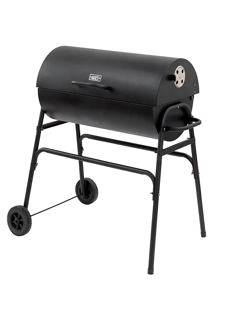 Uniflame 75cm Charcoal Barrel Grill BBQ Home Barbecue Steel Outdoor Barbeque Black