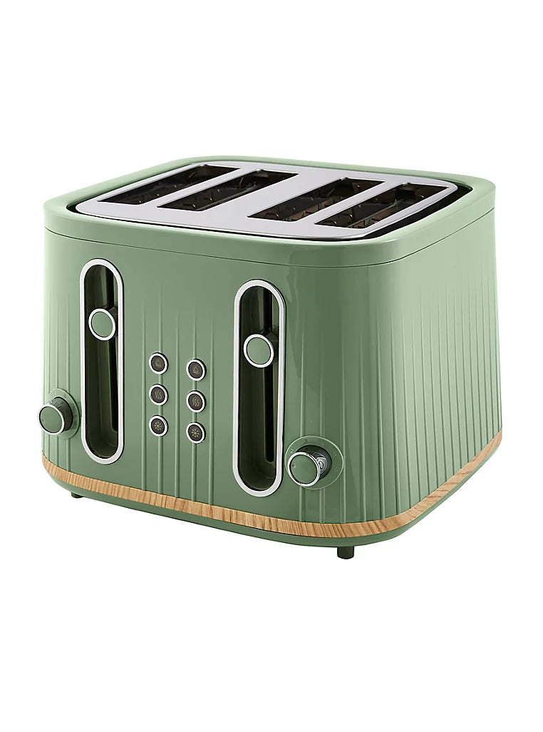Wood Textured Scandi 4 Slice Toaster