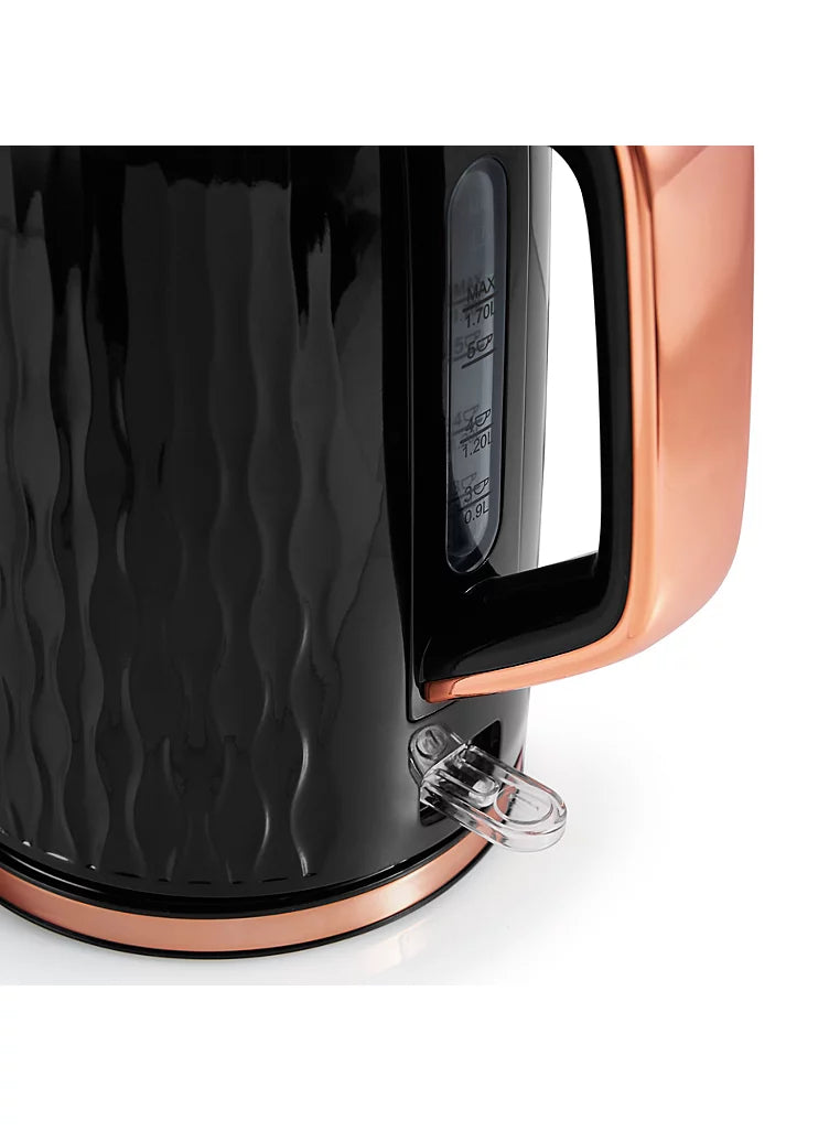 Rose Gold Textured Fast Boil 1.7L Electric Kettle Kitchen Appliance