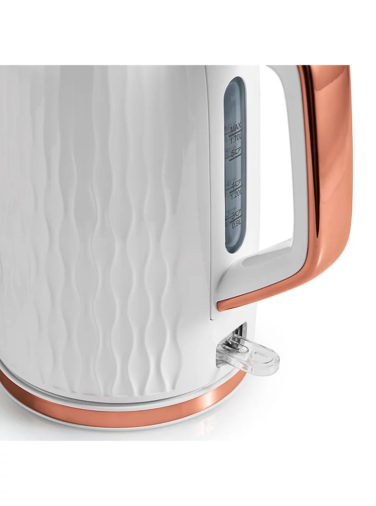 Rose Gold Textured Fast Boil 1.7L Electric Kettle Kitchen Appliance