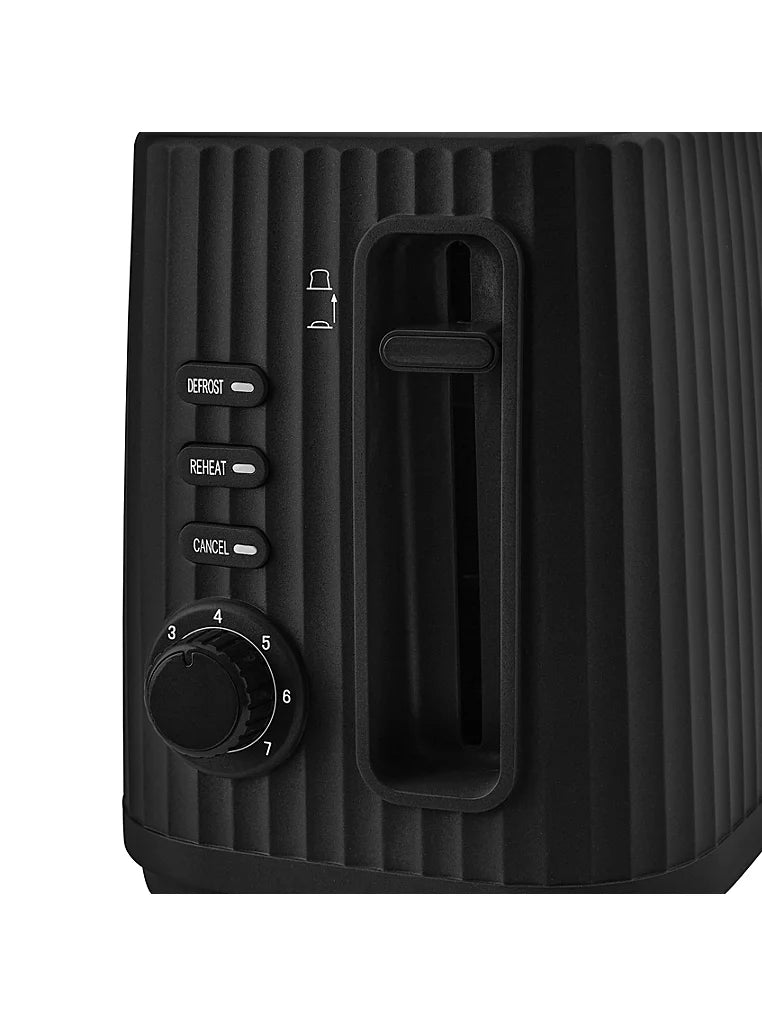 Ribbed 2 Slice Electric Toaster Kitchen Appliance