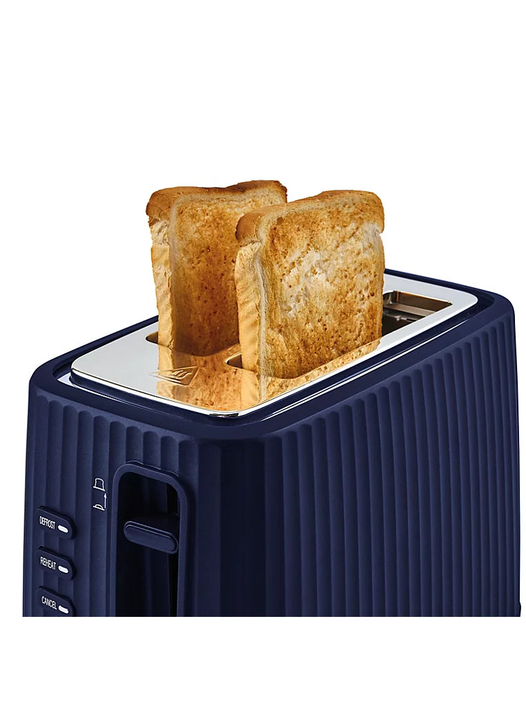 Ribbed 2 Slice Electric Toaster Kitchen Appliance