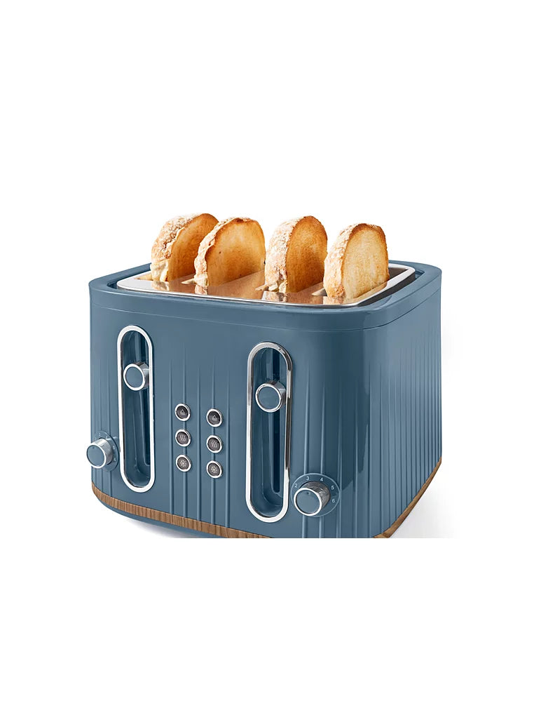 Wood Textured Scandi 4 Slice Toaster
